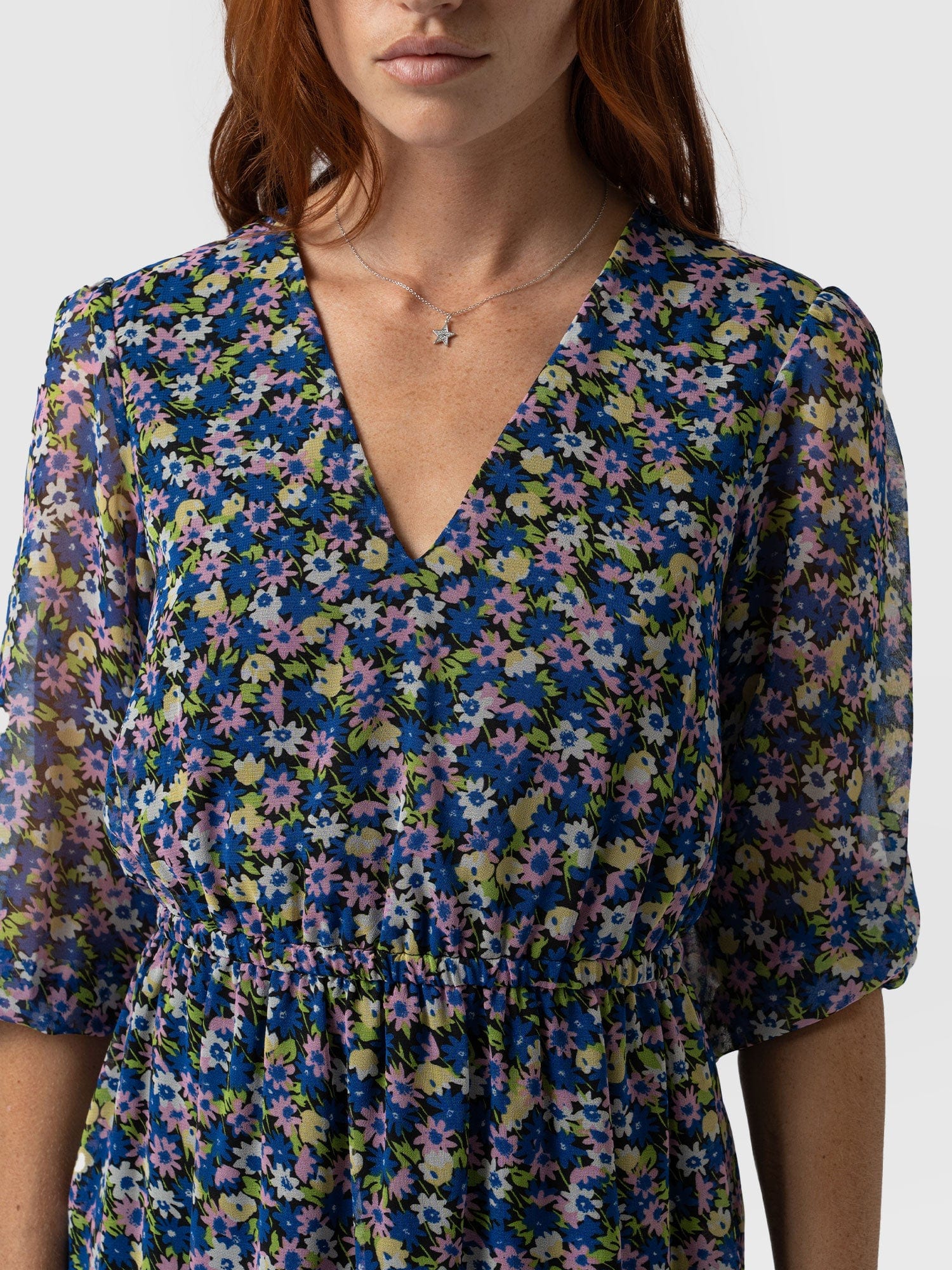 Portland Dress Blue Posy - Women's Dresses | Saint + Sofia® USA